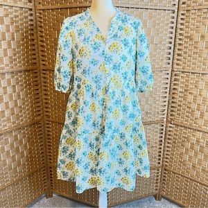 Paul & Joe Floral Dress in Blue and Yellow